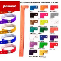 PULSERAS DE VINILO CON CIERRE INCORPORADO (caja 500ud. por color)